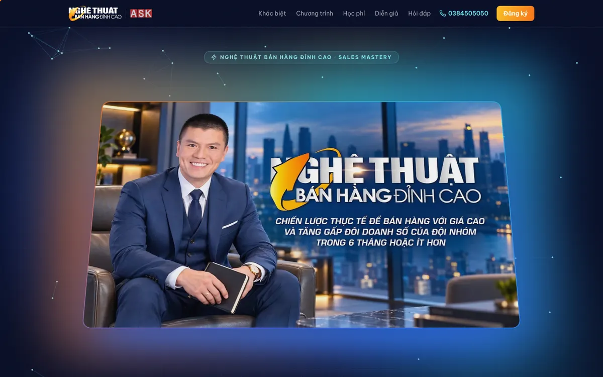 Ảnh chụp landing page Sales Mastery